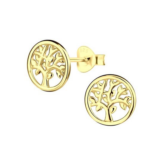 Gold Plated - Tree Of Life Studs - The Christian Gift Company