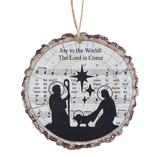 Joy to the World Wood Slice Ornament