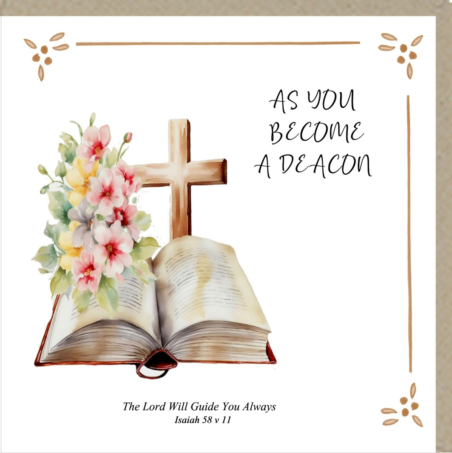 As You Become A Deacon – Greetings Card - The Christian Gift Company