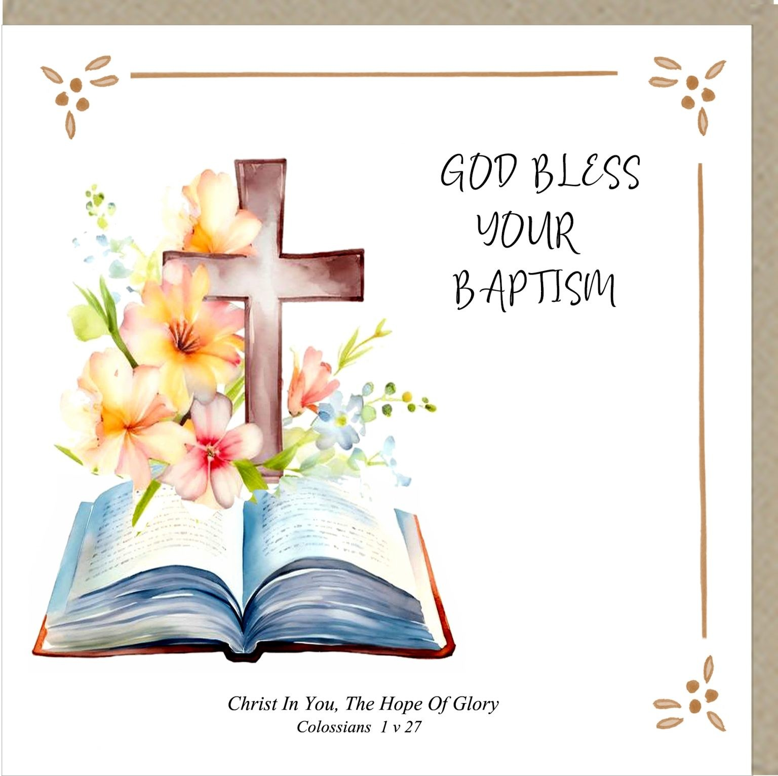 God Bless Your Baptism – Greetings Card - The Christian Gift Company
