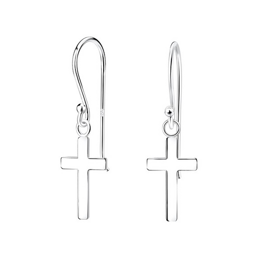 Sterling Silver Cross Earrings - The Christian Gift Company