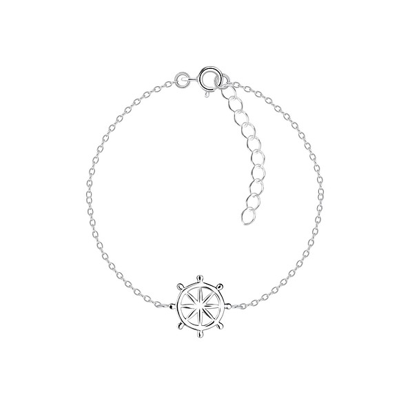Sterling Silver Ship Wheel Bracelet - The Christian Gift Company