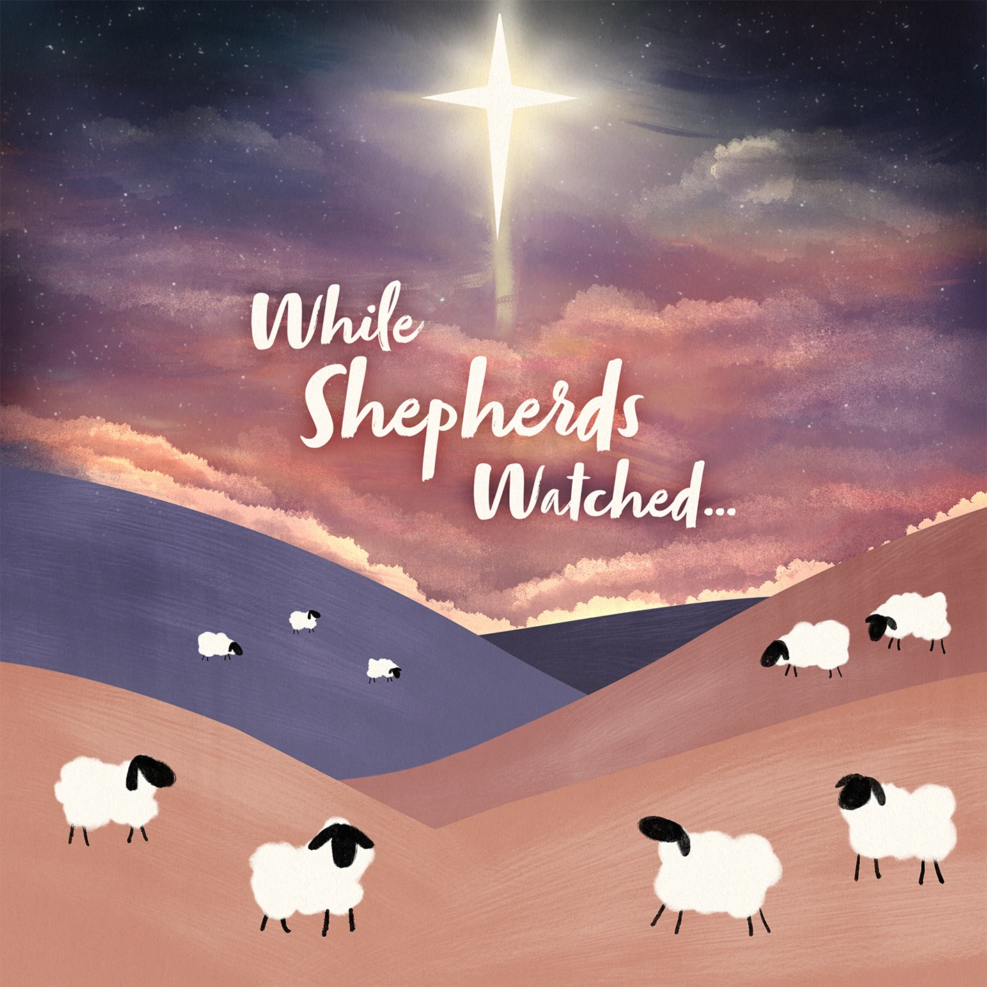 While Shepherds Watched (Pack of 10) - The Christian Gift Company