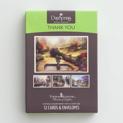 Thomas Kinkade - Thank You - 12 Boxed Cards, KJV - The Christian Gift Company