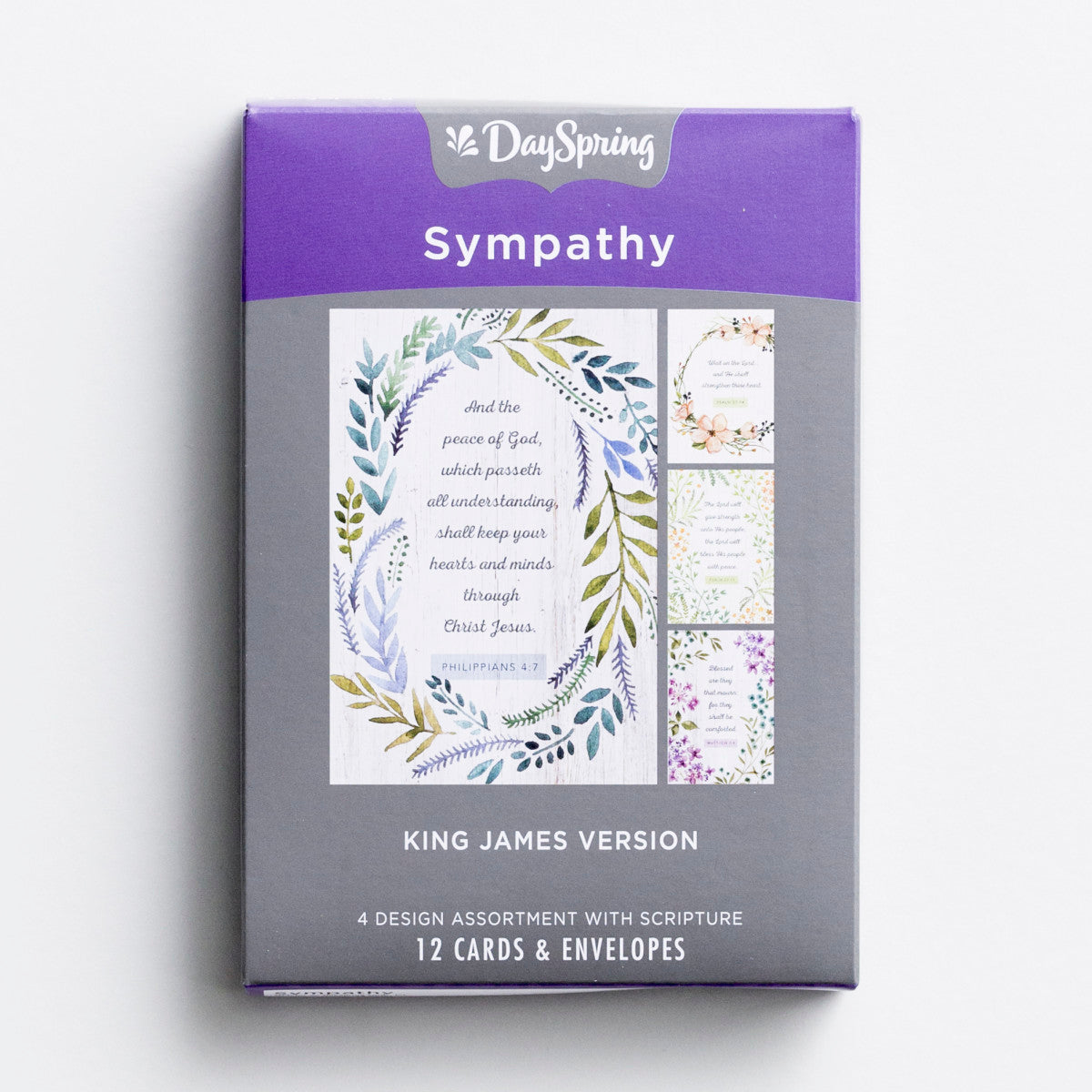 Sympathy - Botanical Frames - 12 Boxed Cards, KJV - The Christian Gift Company