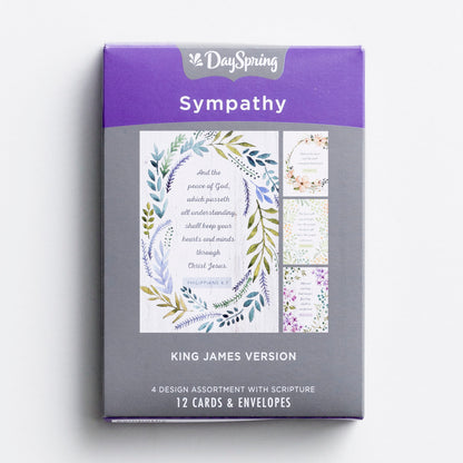 Sympathy - Botanical Frames - 12 Boxed Cards, KJV - The Christian Gift Company