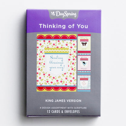 Thinking of You - Pockets of Inspiration - 12 Boxed Cards, KJV - The Christian Gift Company