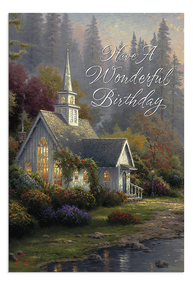 Thomas Kinkade - Birthday - Birthday Blessings - 12 Boxed Cards, KJV - The Christian Gift Company