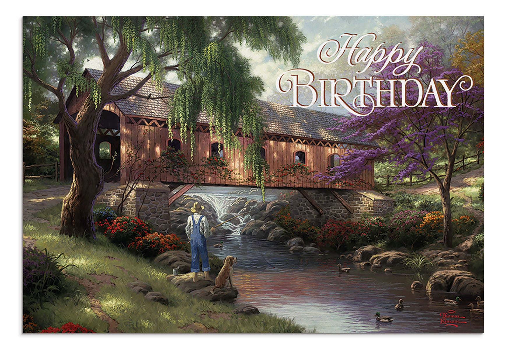 Thomas Kinkade - Birthday - Birthday Blessings - 12 Boxed Cards, KJV - The Christian Gift Company