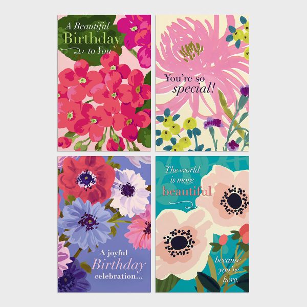 Birthday - Beautiful Birthday Flowers - 12 Boxed Cards, KJV - The Christian Gift Company