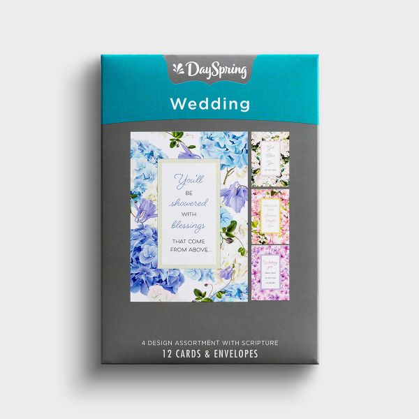 Wedding - Showered With Blessings - 12 Boxed Cards - The Christian Gift Company