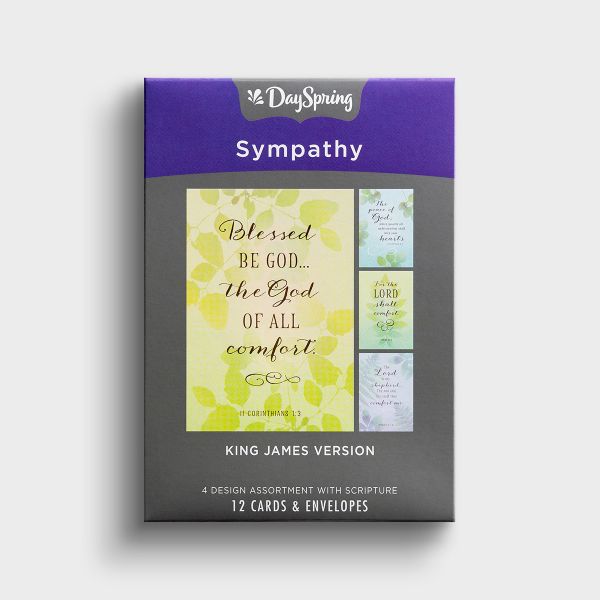 Sympathy - Thoughts & Prayers - 12 Boxed Cards, KJV - The Christian Gift Company