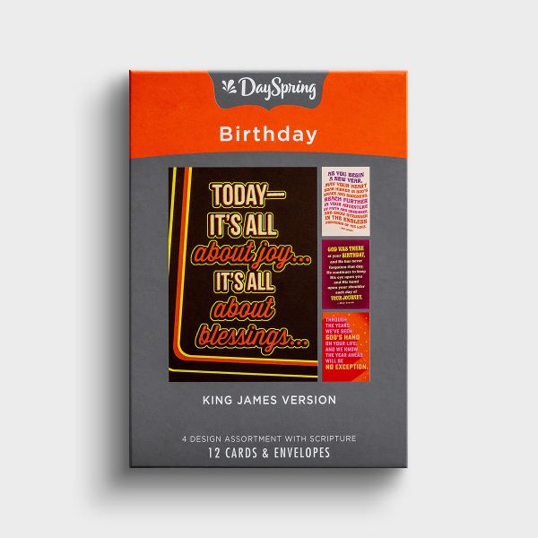 Birthday - All About Joy & Blessings - 12 Boxed Cards, KJV - The Christian Gift Company