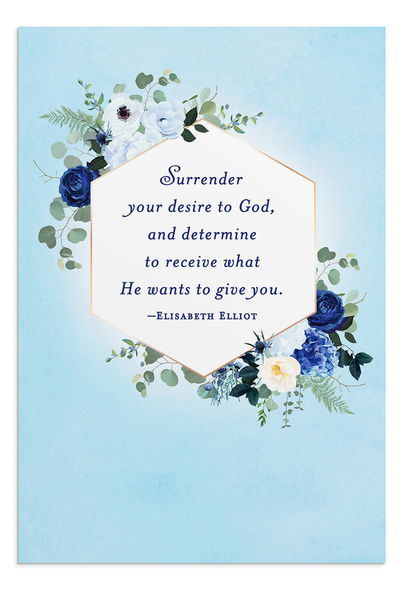 Elisabeth Elliot - Encourage - Blue Florals - 12 Boxed Cards - The Christian Gift Company