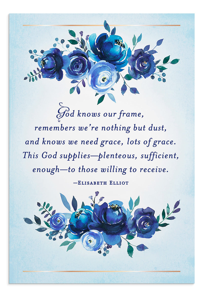 Elisabeth Elliot - Encourage - Blue Florals - 12 Boxed Cards - The Christian Gift Company