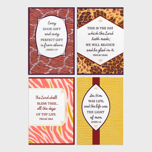 Happy Birthday - Animal Print - 12 Boxed Cards - The Christian Gift Company