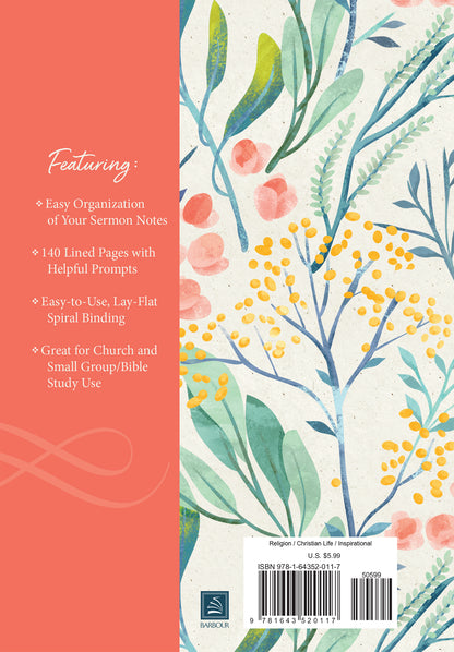 Sermon Notes Journal [Floral] - The Christian Gift Company