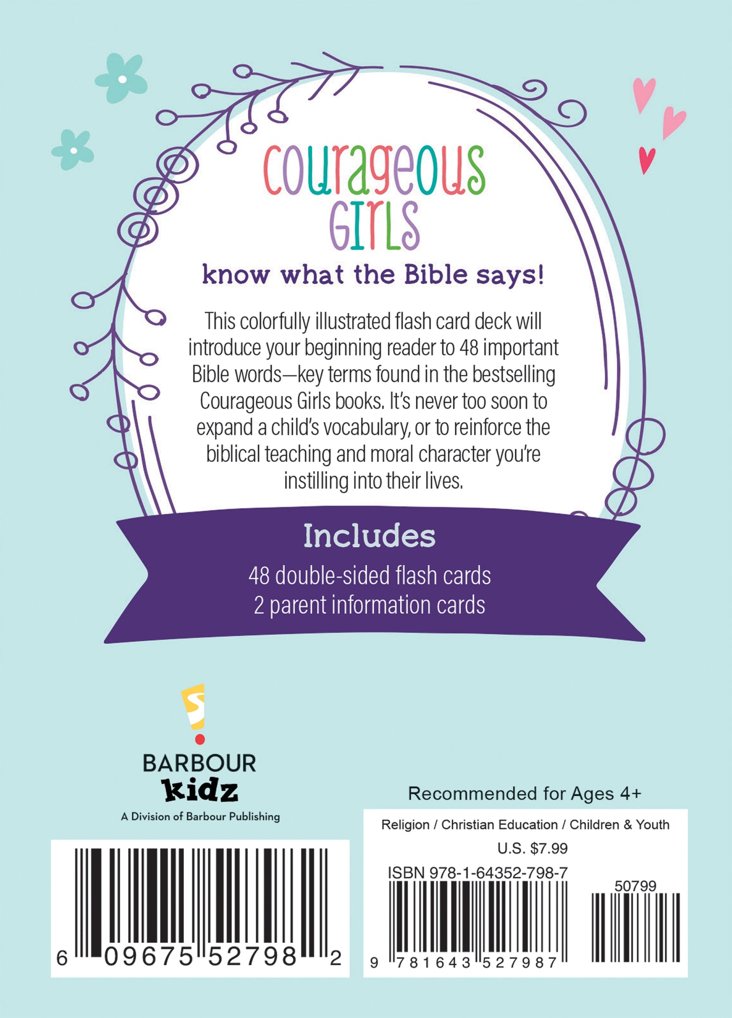 Courageous Girls Bible Words Flash Cards - The Christian Gift Company