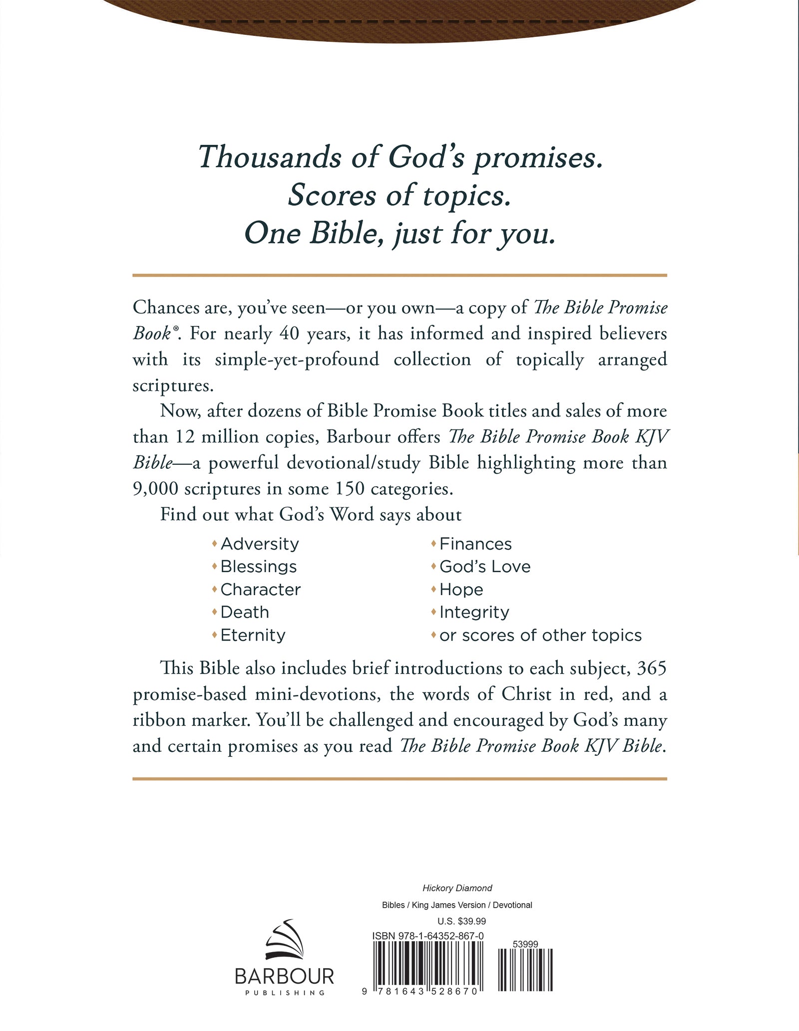The Bible Promise Book KJV Bible [Hickory Diamond] - The Christian Gift Company