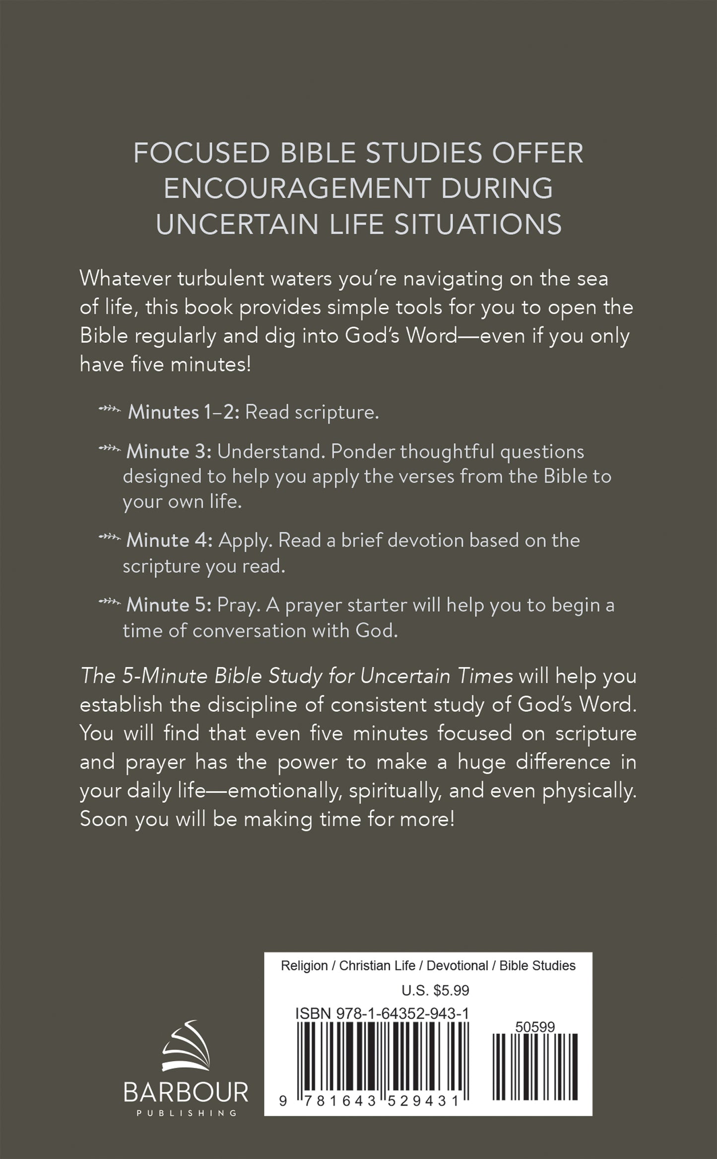 The 5-Minute Bible Study for Uncertain Times - The Christian Gift Company