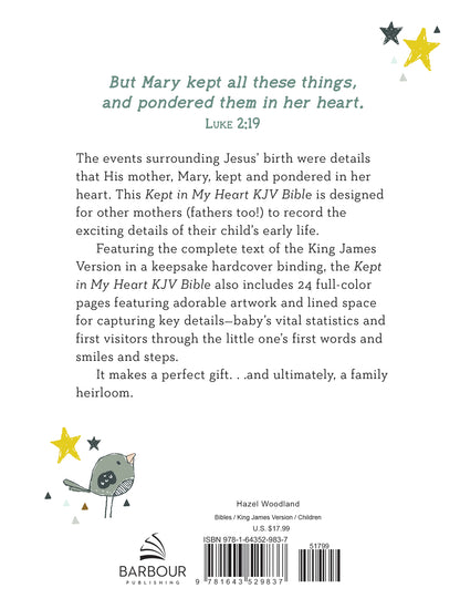 Kept in My Heart KJV Bible [Hazel Woodland] - The Christian Gift Company