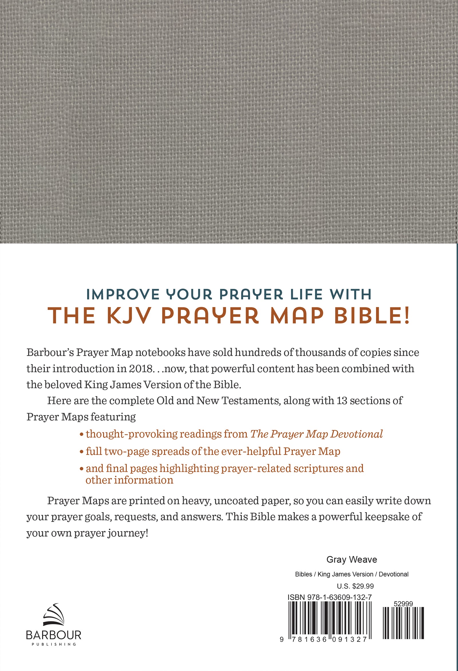 The KJV Prayer Map® Bible [Gray Weave] - The Christian Gift Company