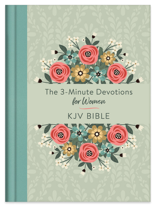 The 3-Minute Devotions for Women KJV Bible [Mint Bouquet] - The Christian Gift Company