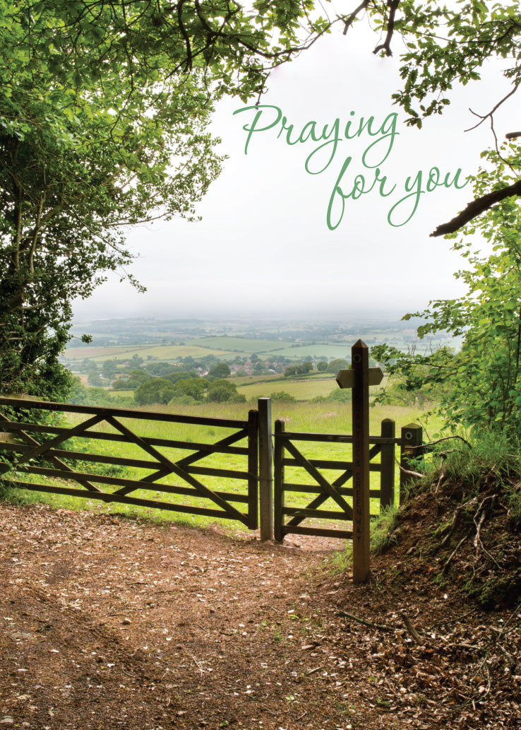 Praying for You Card - Gate And Footpath - The Christian Gift Company