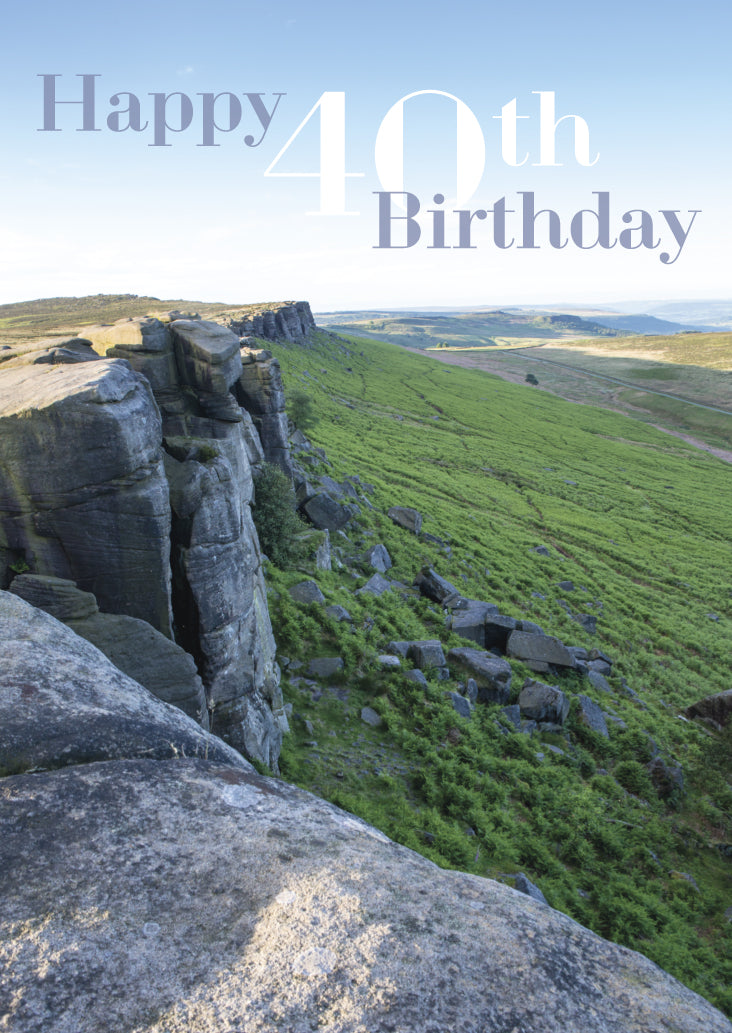 Age 40 Card - Stanage Edge Scene - The Christian Gift Company