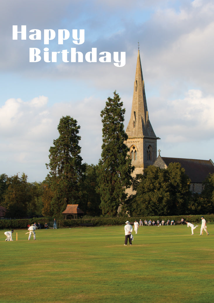 Birthday Card - Village Cricket Scene - The Christian Gift Company