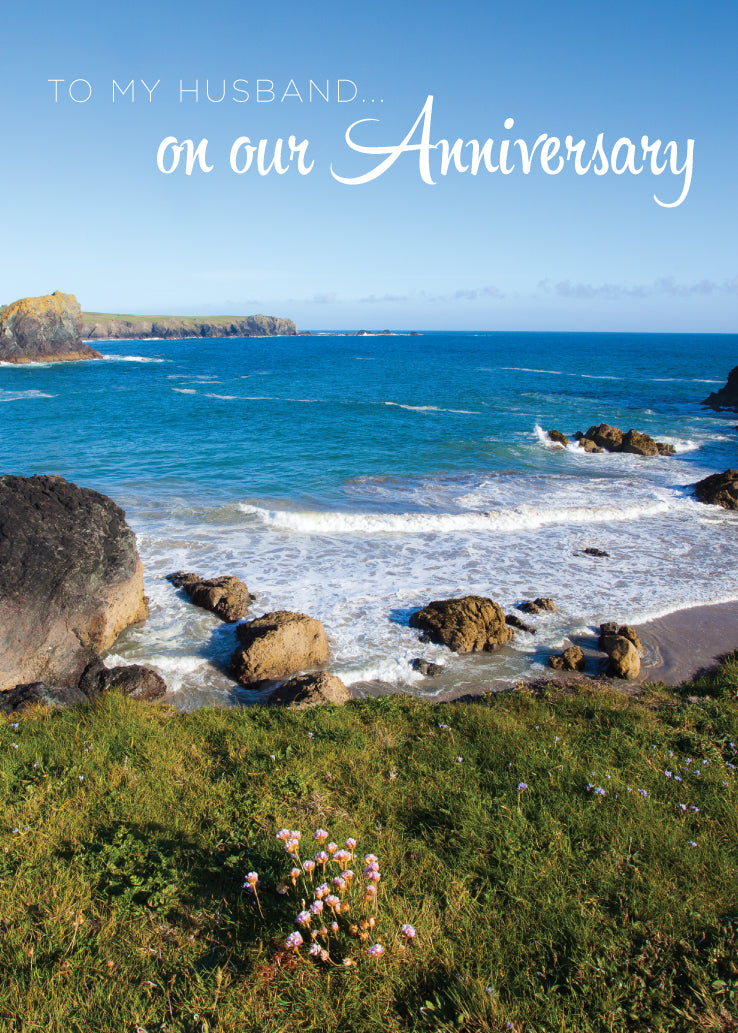 Husband Anniversary Card - Cornish Sea Scene - The Christian Gift Company