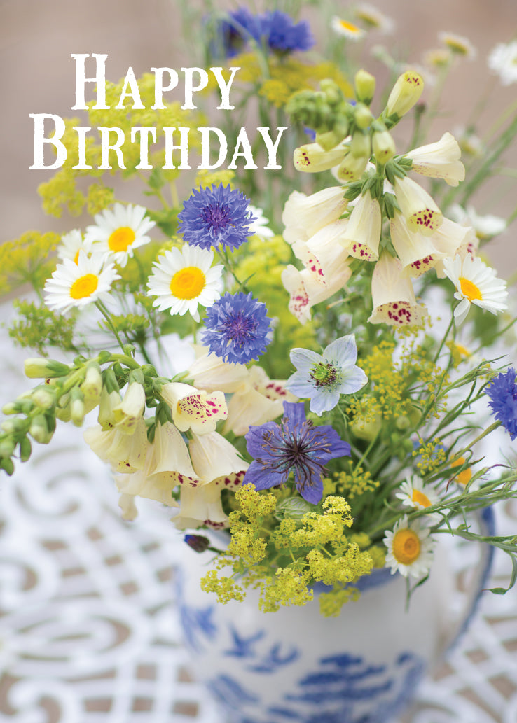 Birthday Card - Summer Flower Jug - The Christian Gift Company