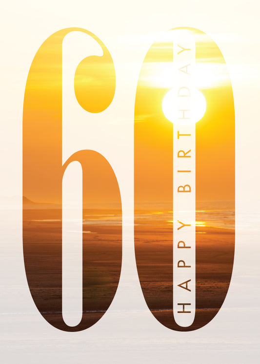 Age 60 Card - Holkham Sunset - The Christian Gift Company