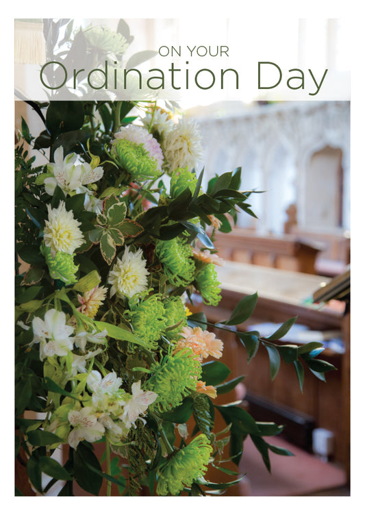 Ordination Card - Church Flowers - The Christian Gift Company