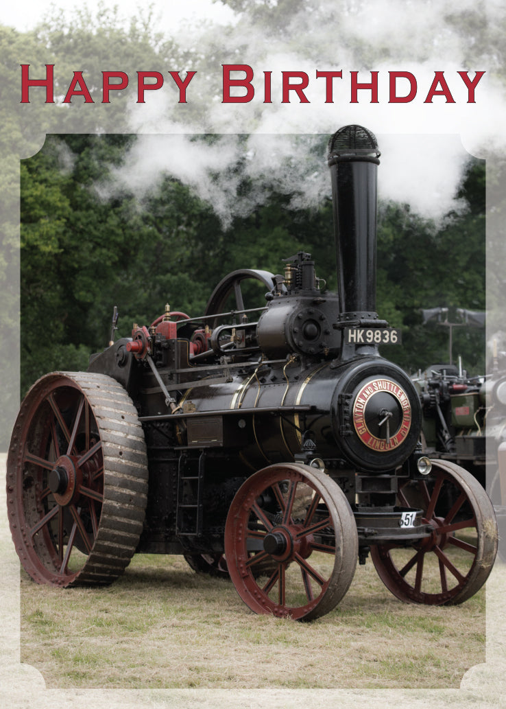 Birthday Card - Traction Engine - The Christian Gift Company