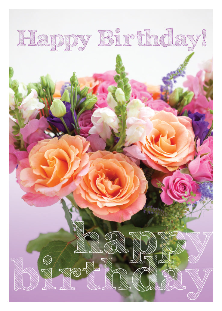 Birthday Card - Peach Roses - The Christian Gift Company