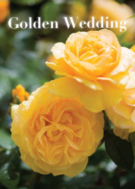 Golden Anniversary Card - Golden Roses - The Christian Gift Company