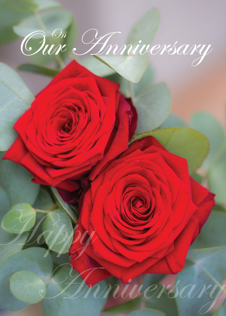 Our Anniversary Card - Red Roses - The Christian Gift Company