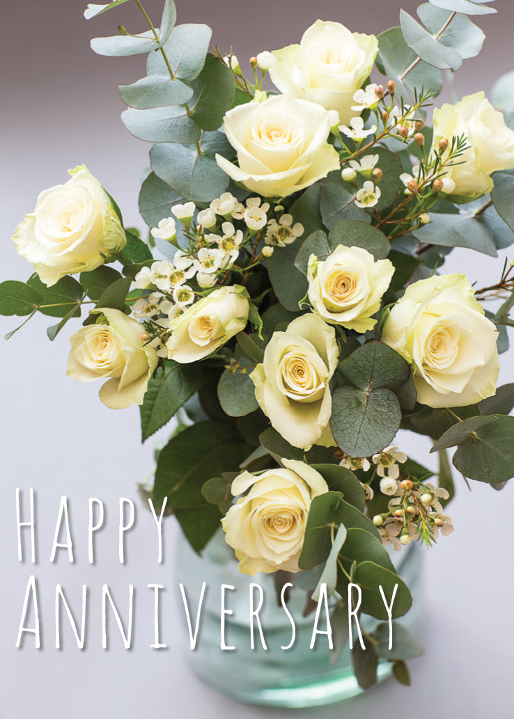 Anniversary Card - Roses And Eucalyptus - The Christian Gift Company