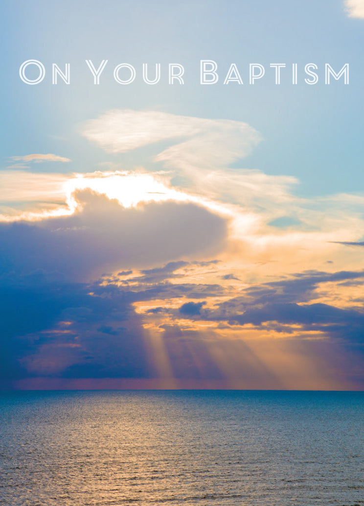 Baptism Card - Evening Sea Scene - The Christian Gift Company