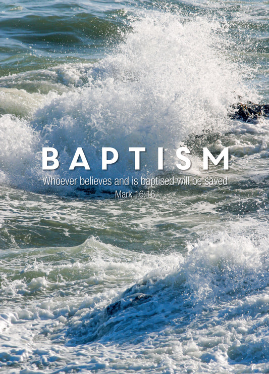 Baptism Card - Crashing Waves - The Christian Gift Company