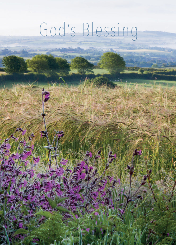 Blessing Card - Fields And Misty Hills - The Christian Gift Company