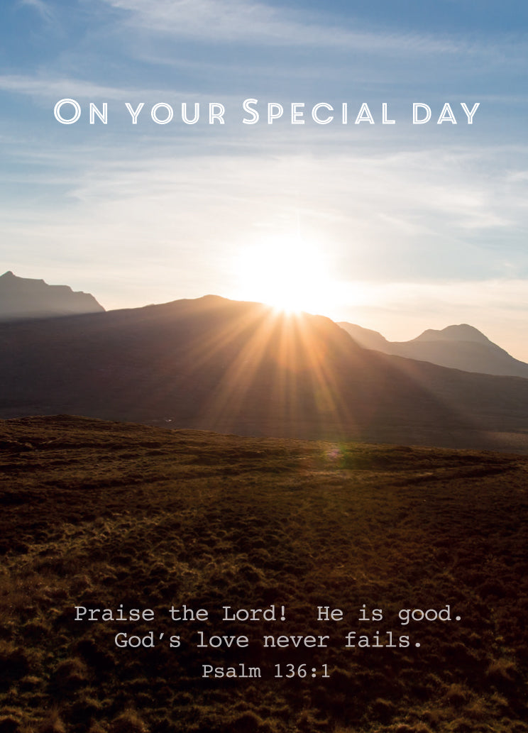 Special Day Card - Sunburst/Mountains - The Christian Gift Company