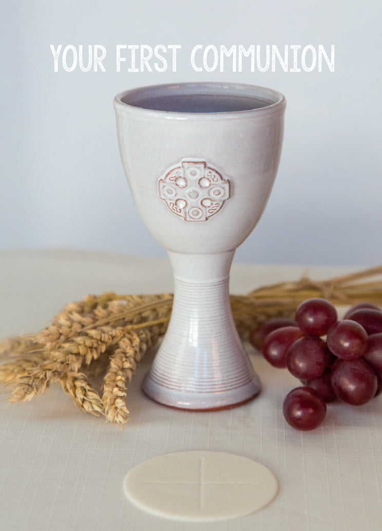 1st Communion Card - Pottery Chalice - The Christian Gift Company
