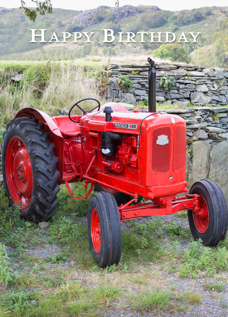 Birthday Card - Red Nuffield Tractor - The Christian Gift Company