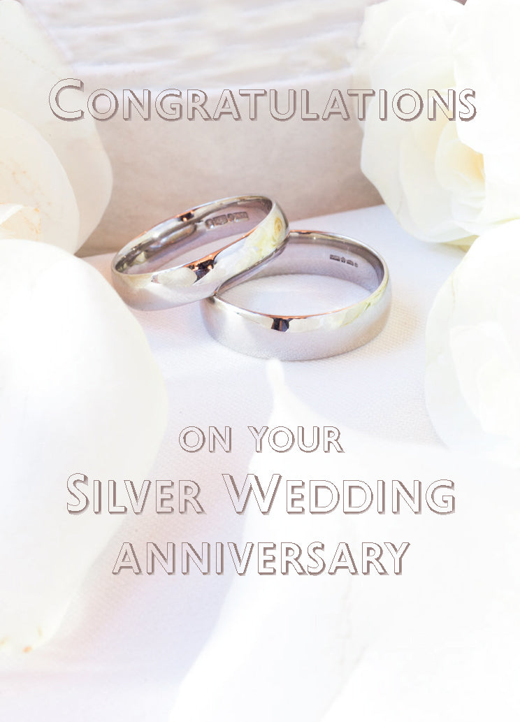 Silver Anniversary Card - Silver Rings - The Christian Gift Company