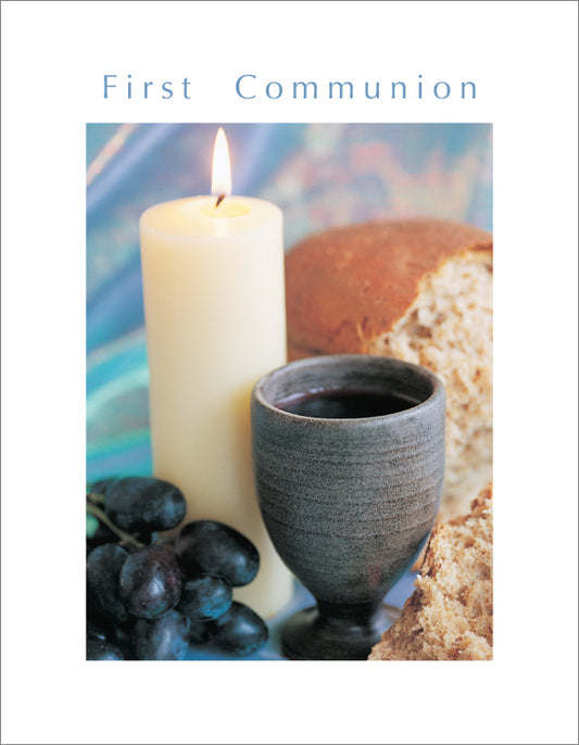 1st Communion Card - Bread and Wine - The Christian Gift Company