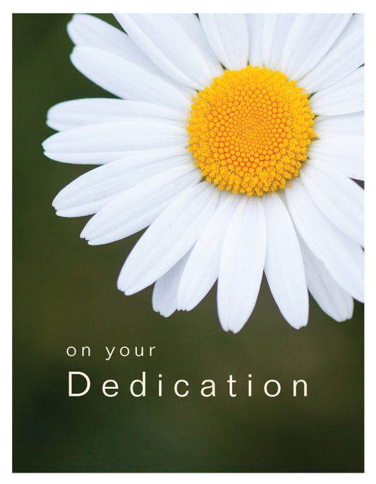 Dedication Card - Close Up Daisy - The Christian Gift Company