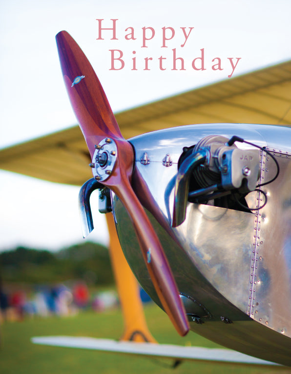 Birthday Card - Biplane Propeller - The Christian Gift Company