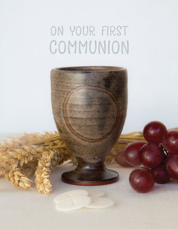 1st Communion Card - Dark Chalice - The Christian Gift Company